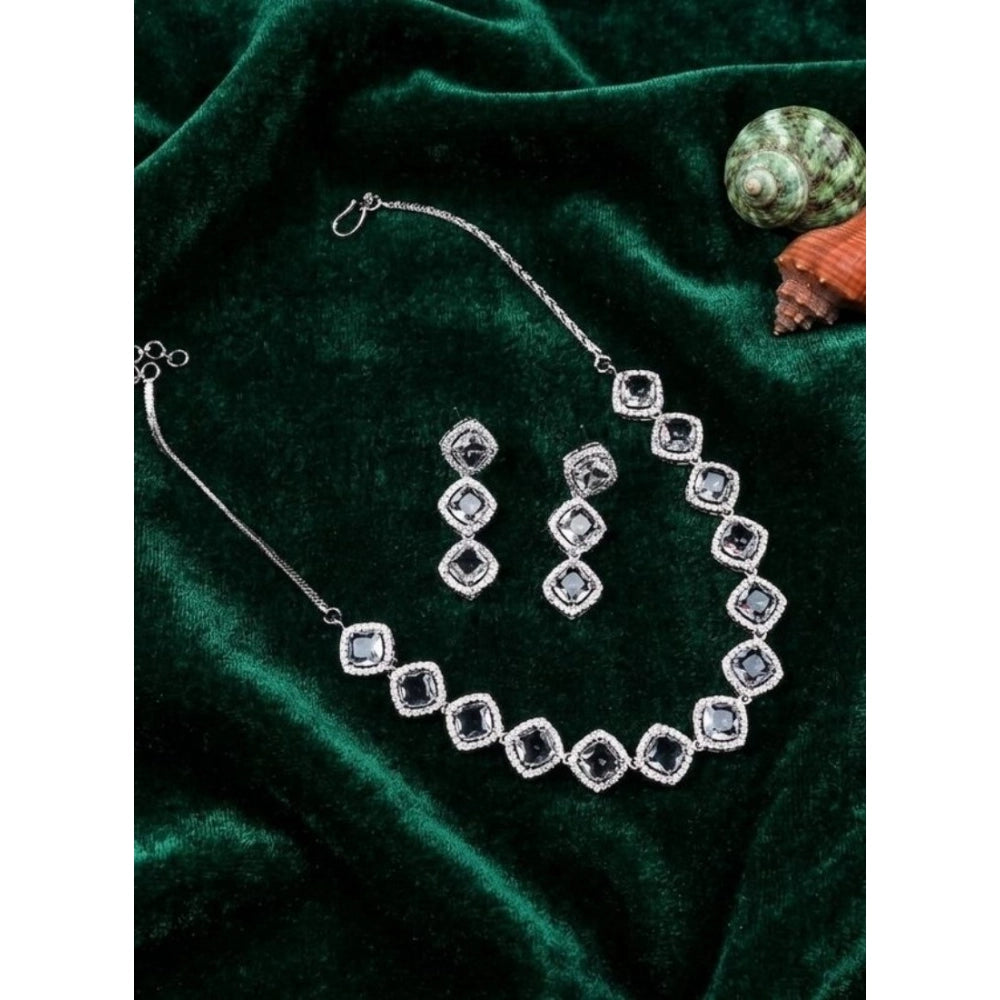 White Silver-Plated Necklace Set No. 2 - Vkart