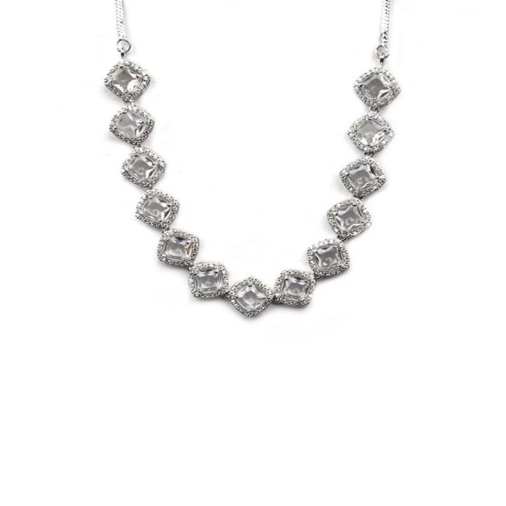 White Silver-Plated Necklace Set No. 2 - Vkart - View 3