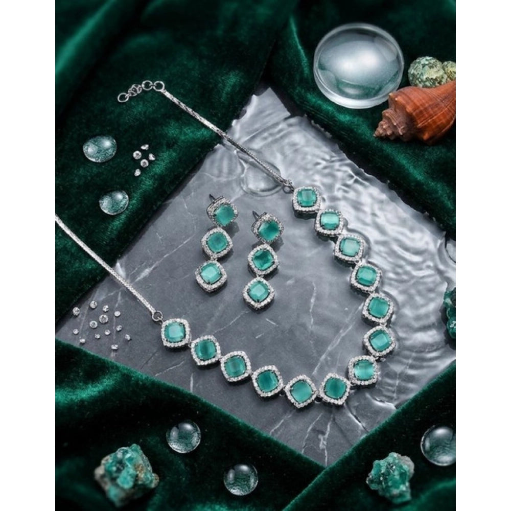 Turquoise Silver-Plated Necklace Set No. 7 - Vkart