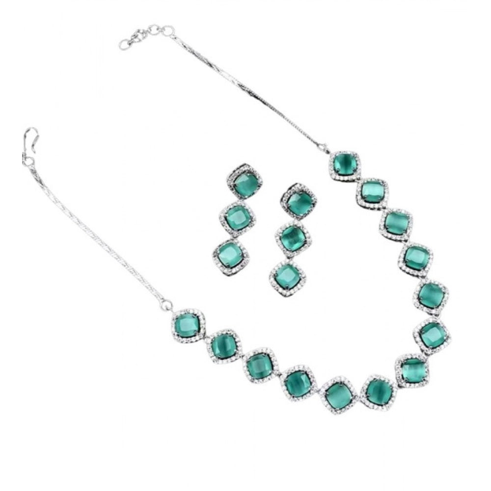 Turquoise Silver-Plated Necklace Set No. 7 - Vkart - View 2