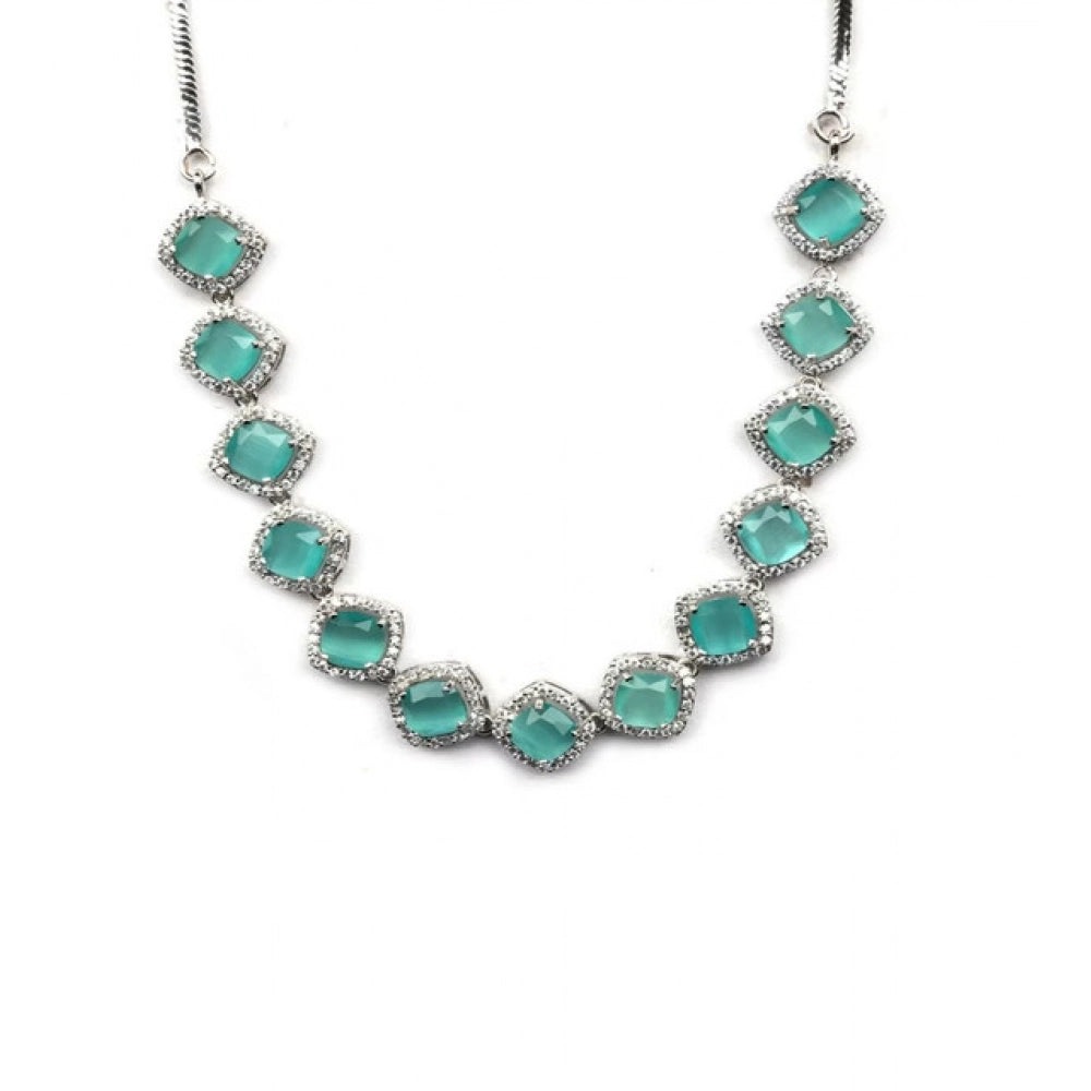 Turquoise Silver-Plated Necklace Set No. 7 - Vkart - View 3