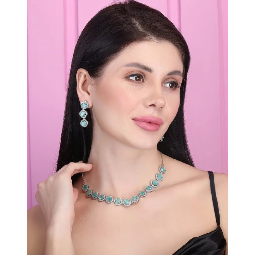 Turquoise Silver-Plated Necklace Set No. 7 - Vkart - View 5