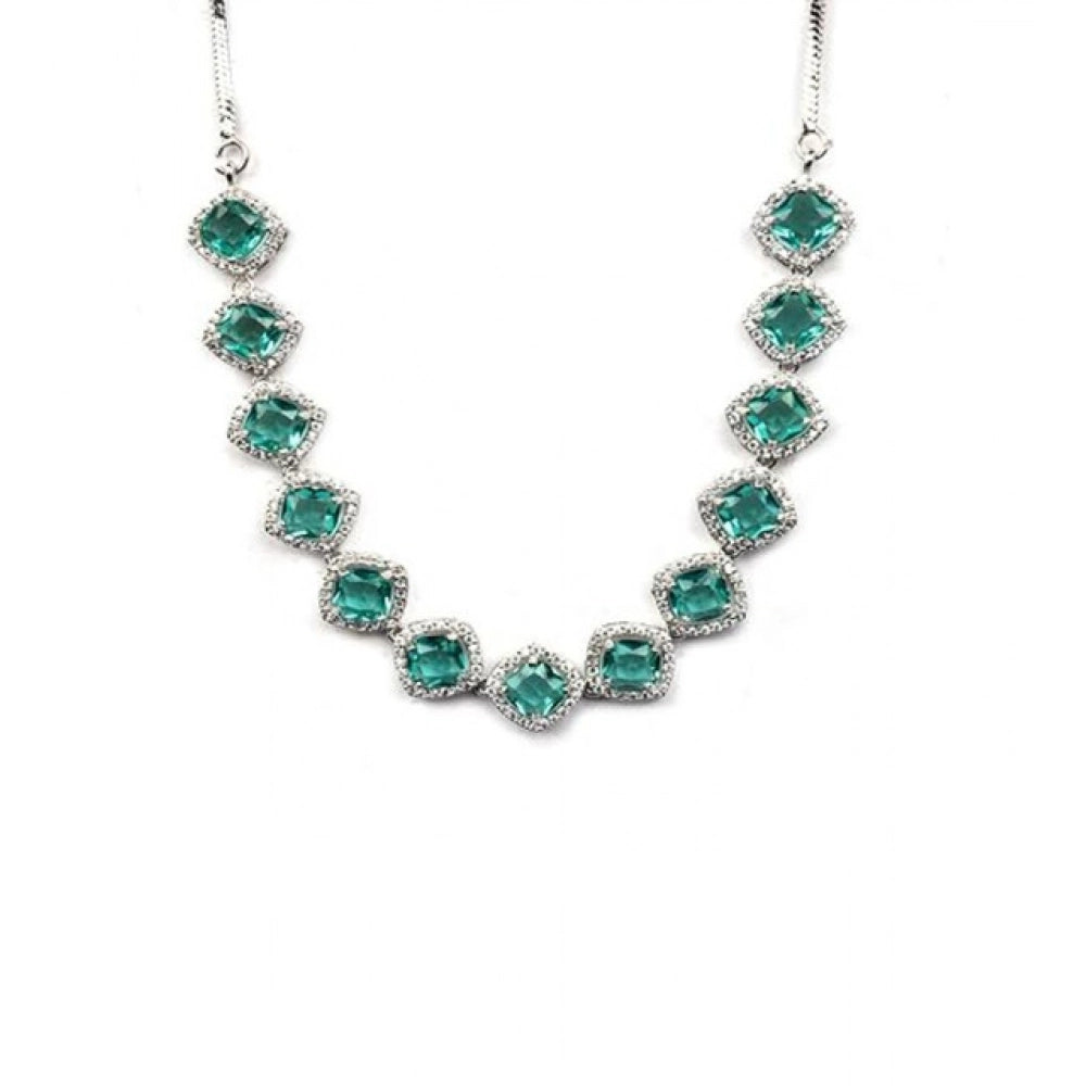 Green Silver-Plated Necklace Set No. 8 - Vkart - View 4