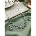 Green Silver-Plated Necklace Set No. 9 - Vkart