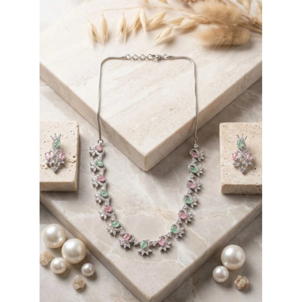 Multicolour Silver-Plated Necklace Set No. 2 - Vkart