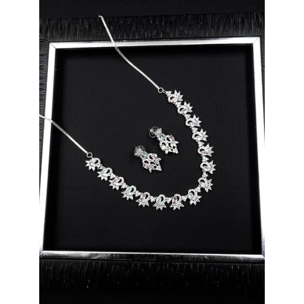 Multicolour Silver-Plated Necklace Set No. 2 - Vkart - View 3
