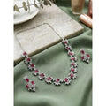Red Silver-Plated Necklace Set No. 3 - Vkart