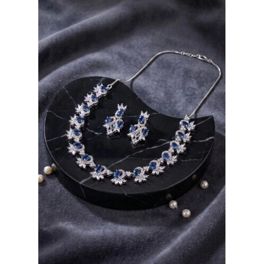 Blue Silver-Plated Necklace Set No. 4 - Vkart