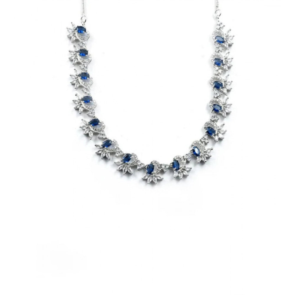 Blue Silver-Plated Necklace Set No. 4 - Vkart - View 5