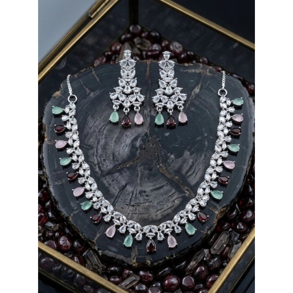 Multicolour Silver-Plated Necklace Set No. 3 - Vkart