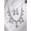 Pink Silver-Plated Necklace Set No. 7 - Vkart