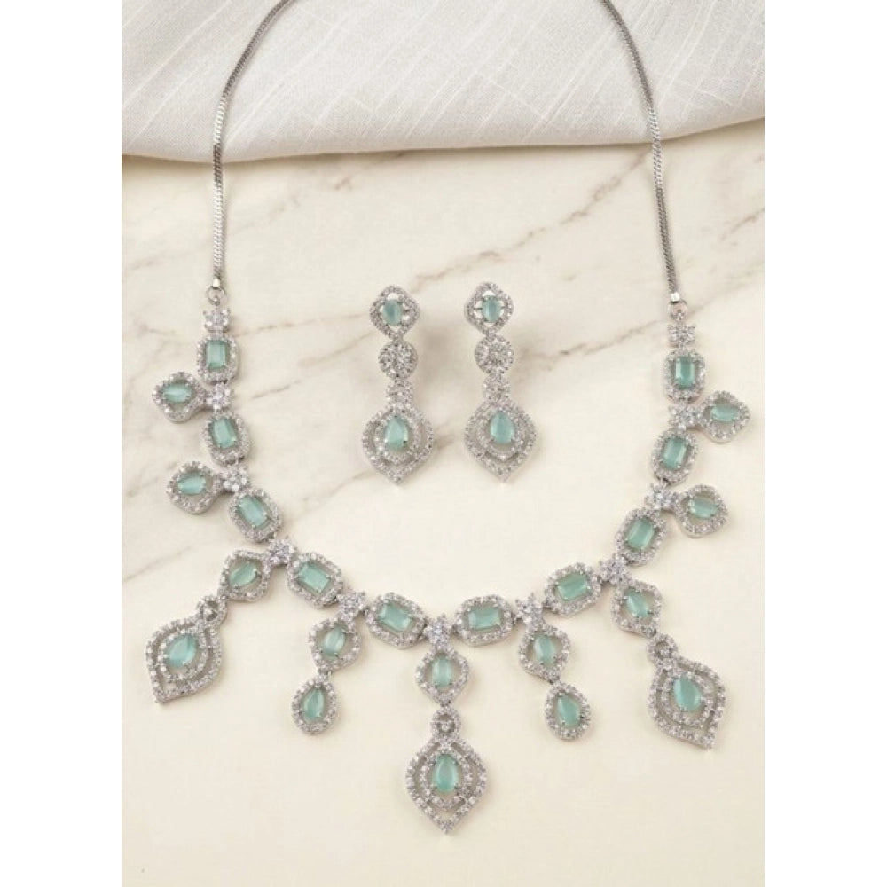 Turquoise Silver-Plated Necklace Set No. 9 - Vkart