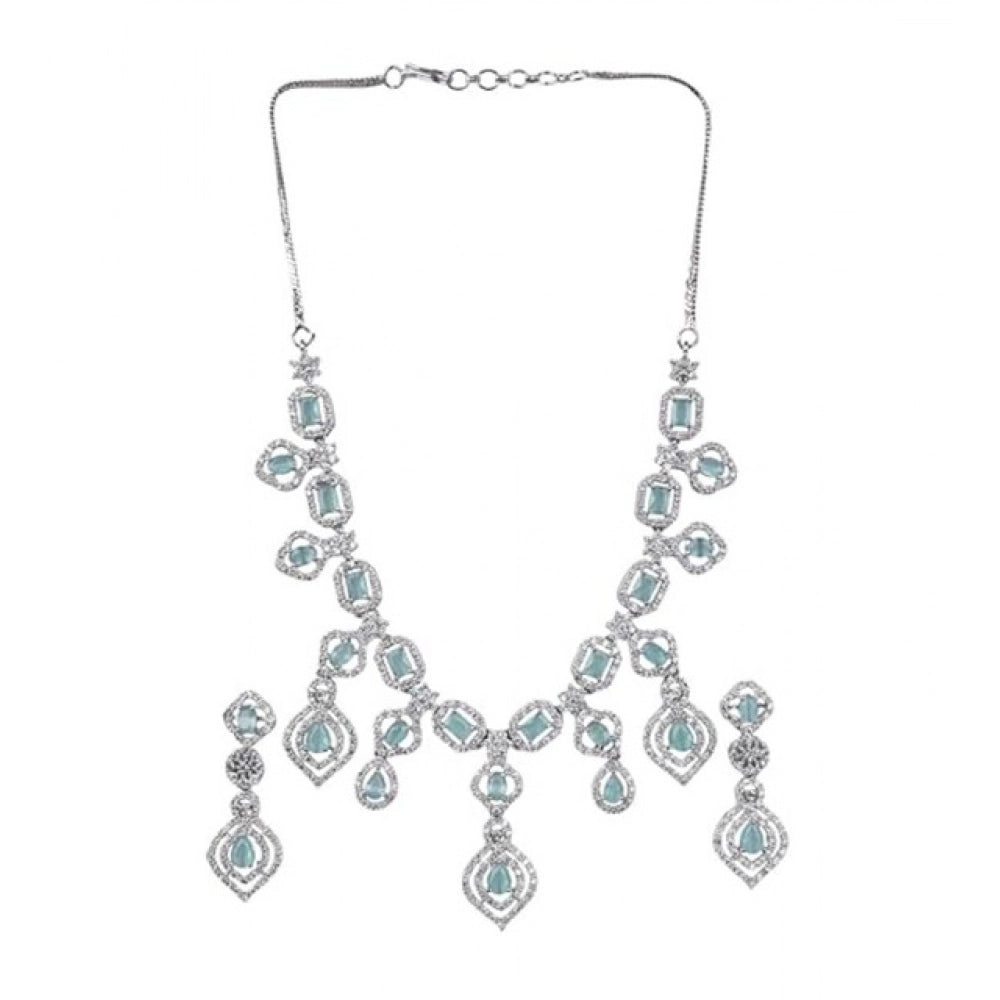 Turquoise Silver-Plated Necklace Set No. 9 - Vkart - View 2