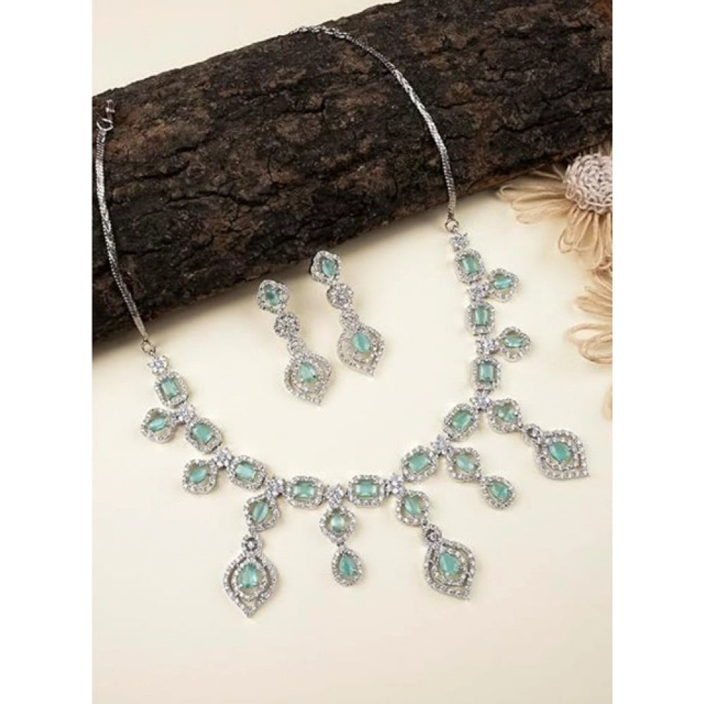 Turquoise Silver-Plated Necklace Set No. 9 - Vkart - View 3
