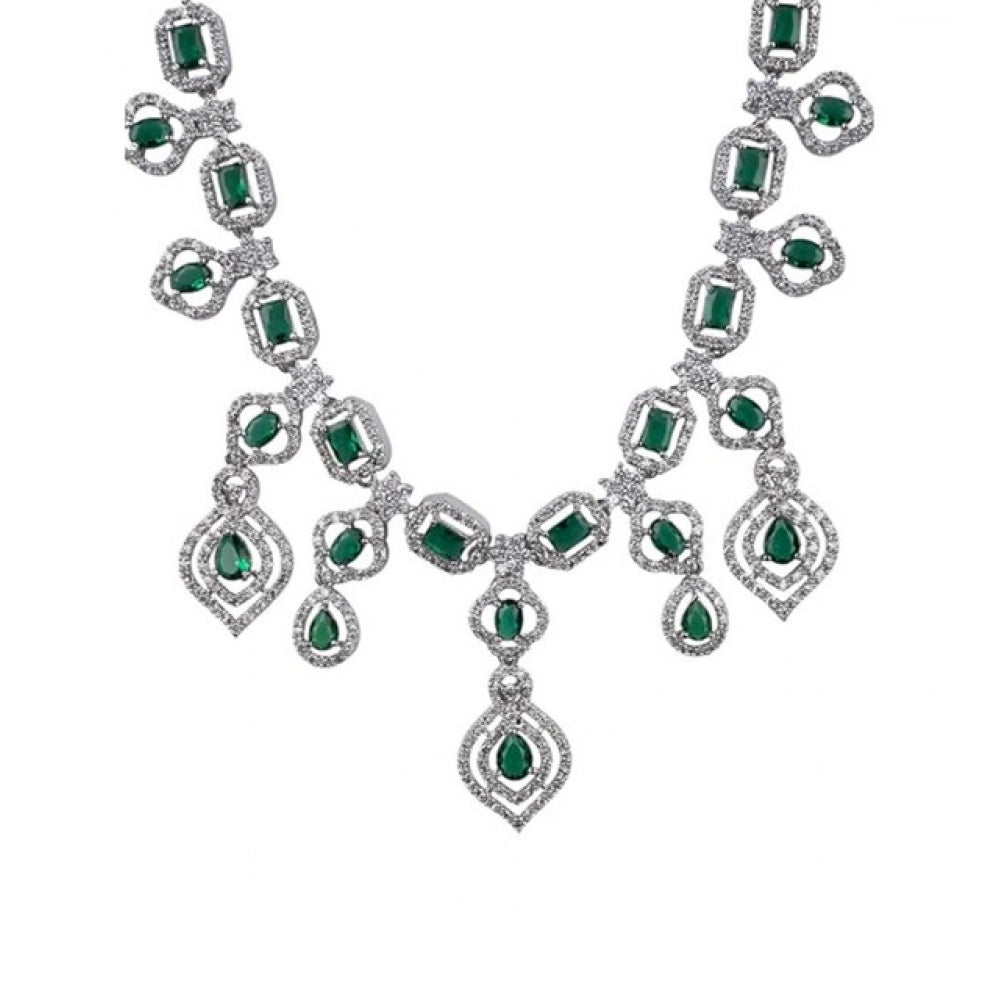 Green Silver-Plated Necklace Set No. 11 - Vkart - View 4