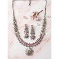 Pink Silver-Plated Necklace Set No. 8 - Vkart
