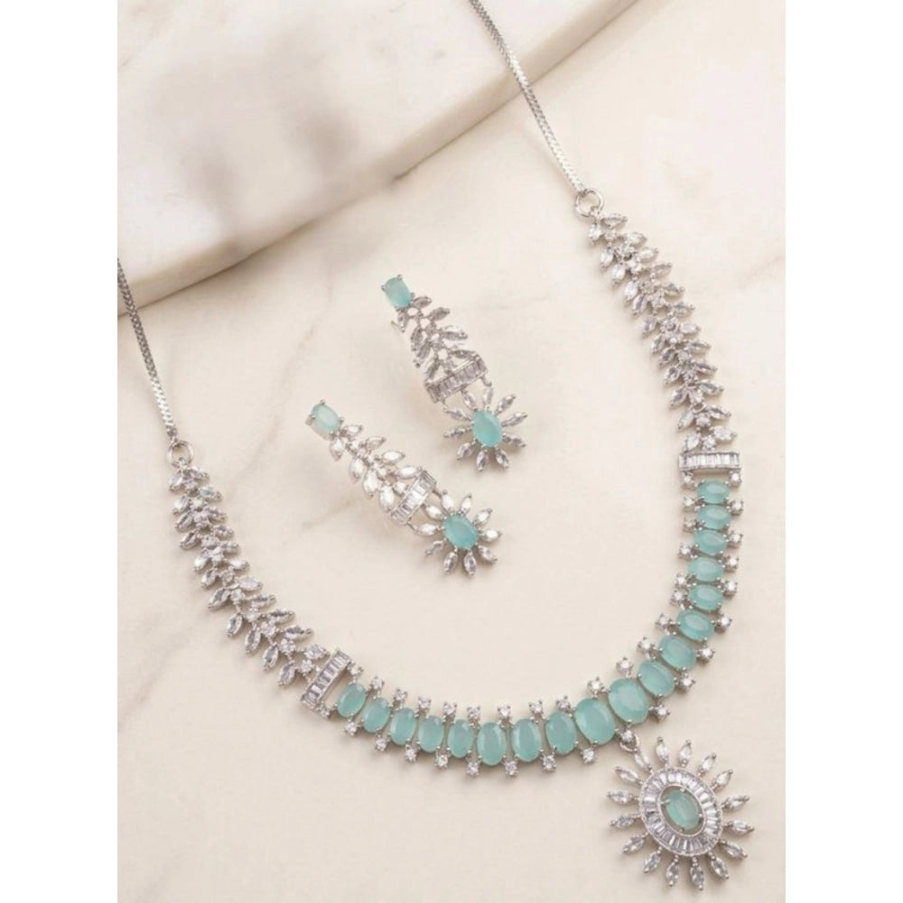 Turquoise Silver-Plated Necklace Set No. 10 - Vkart
