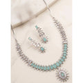 Turquoise Silver-Plated Necklace Set No. 10 - Vkart