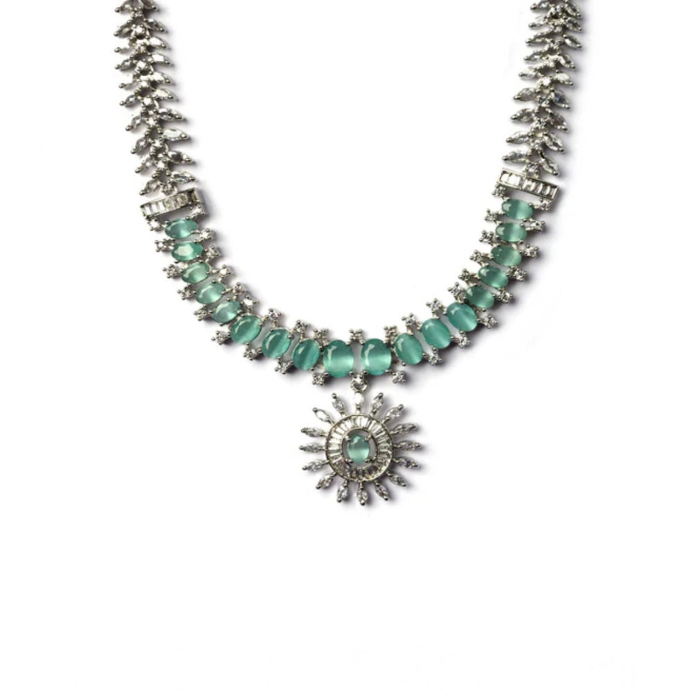 Turquoise Silver-Plated Necklace Set No. 10 - Vkart - View 4