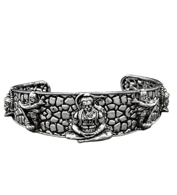 Silver Hanumanji Brass Kada - Vkart - View 2